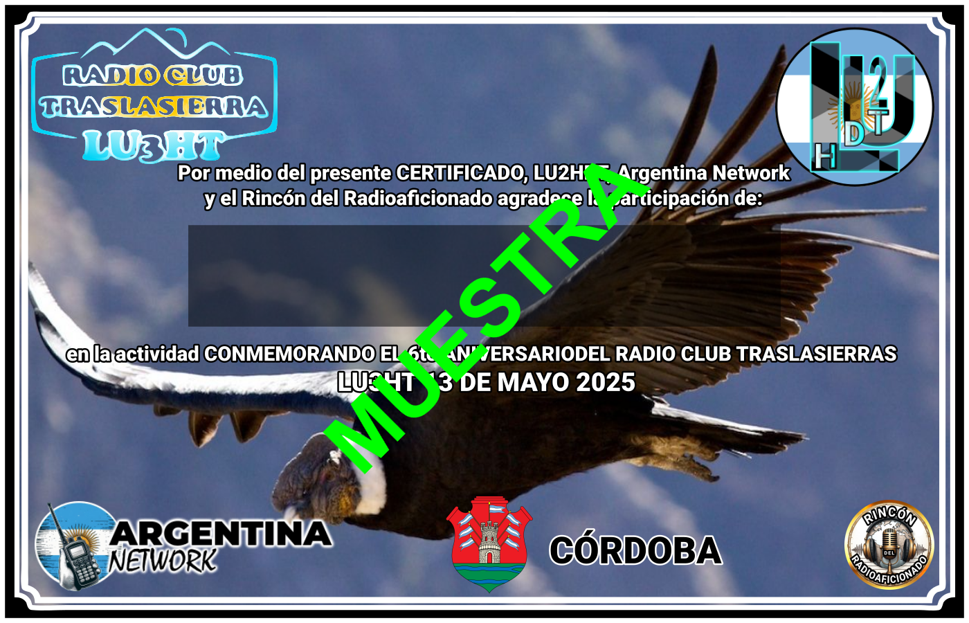 Actividad CONMEMORANDO EL 6to ANIVERSARIO DEL RADIO CLUB TRASLASIERRAS LU3HT (edición 2025)