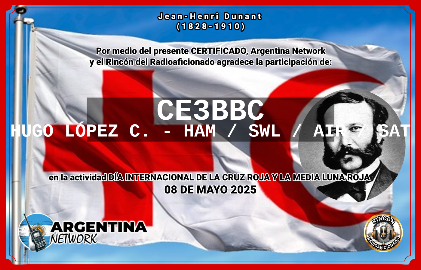 Certificado Actividad DÍA INTERNACIONAL DE LA CRUZ ROJA Y LA MEDIA LUNA ROJA (edición 2025)