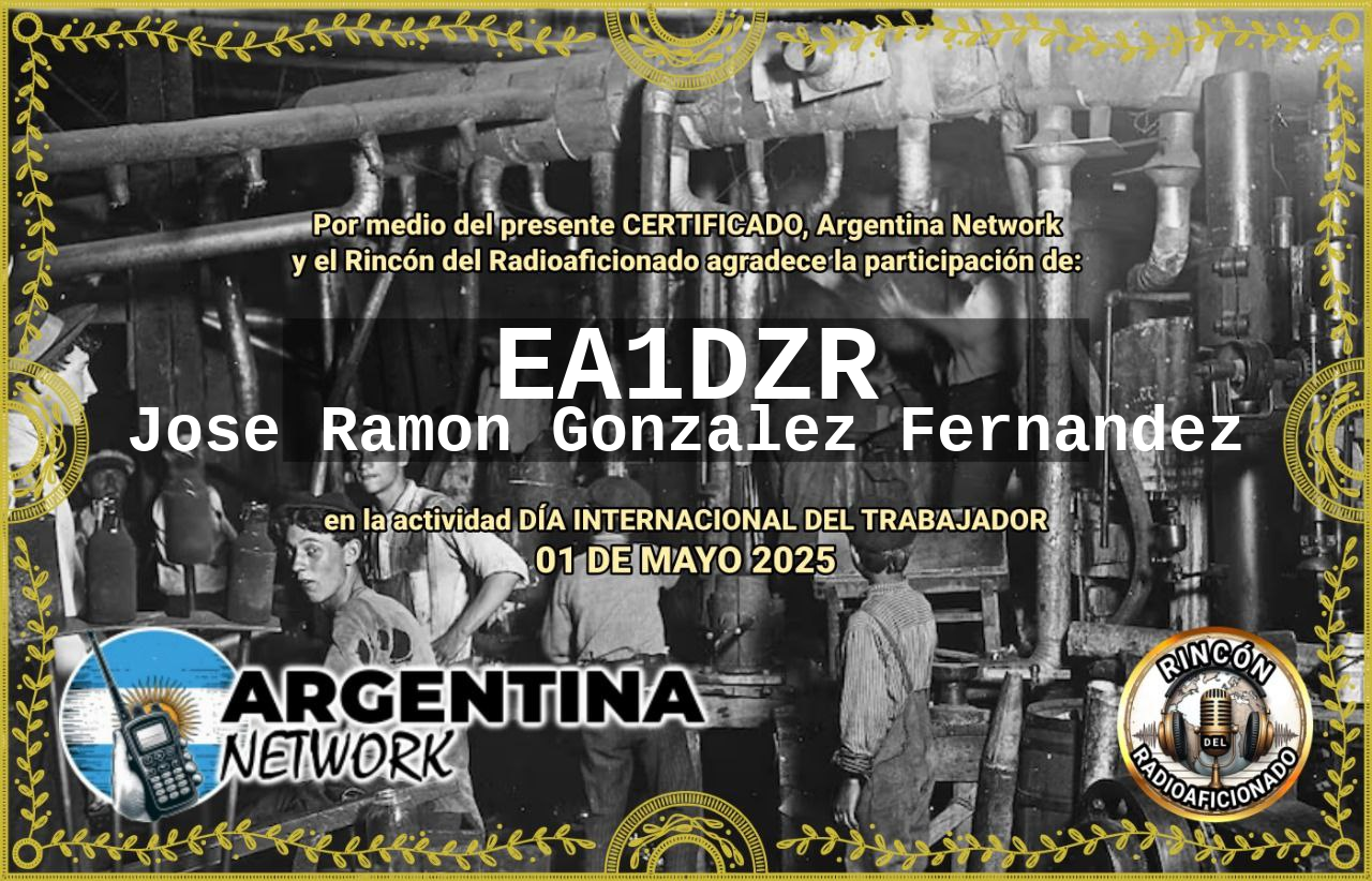 Certificado Actividad DÍA DEL TRABAJADOR 1 DE MAYO  (edición 2025)