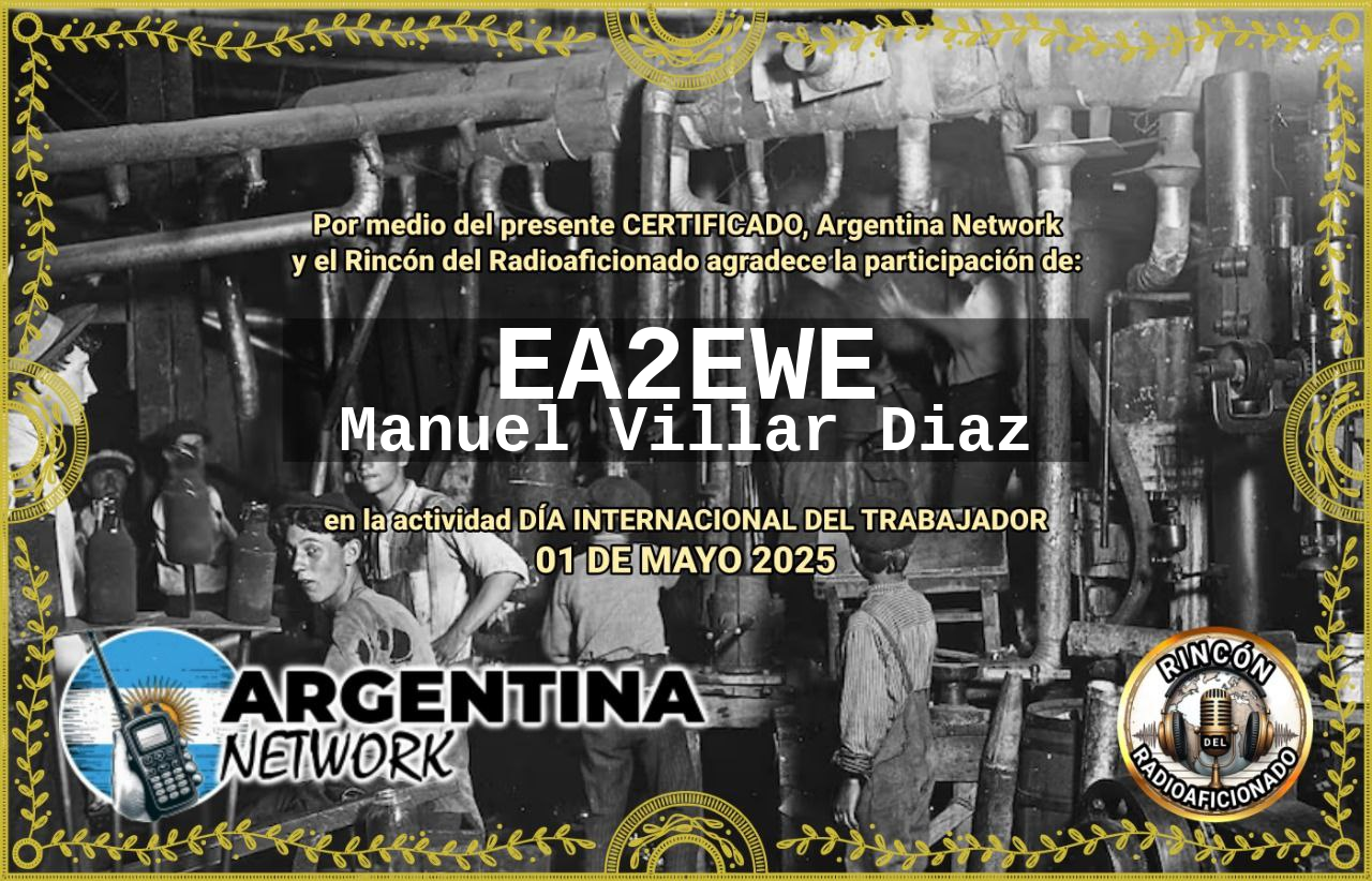 Certificado Actividad DÍA DEL TRABAJADOR 1 DE MAYO  (edición 2025)