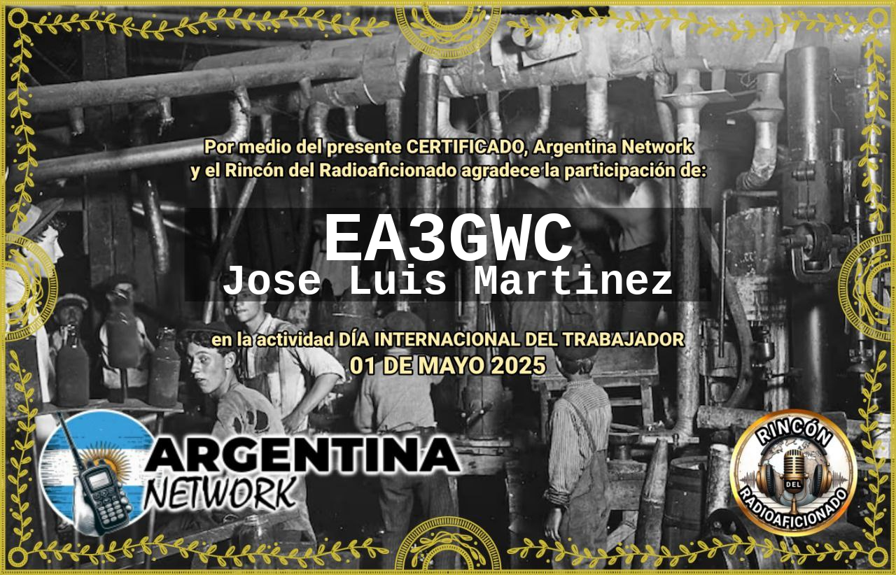 Certificado Actividad DÍA DEL TRABAJADOR 1 DE MAYO  (edición 2025)