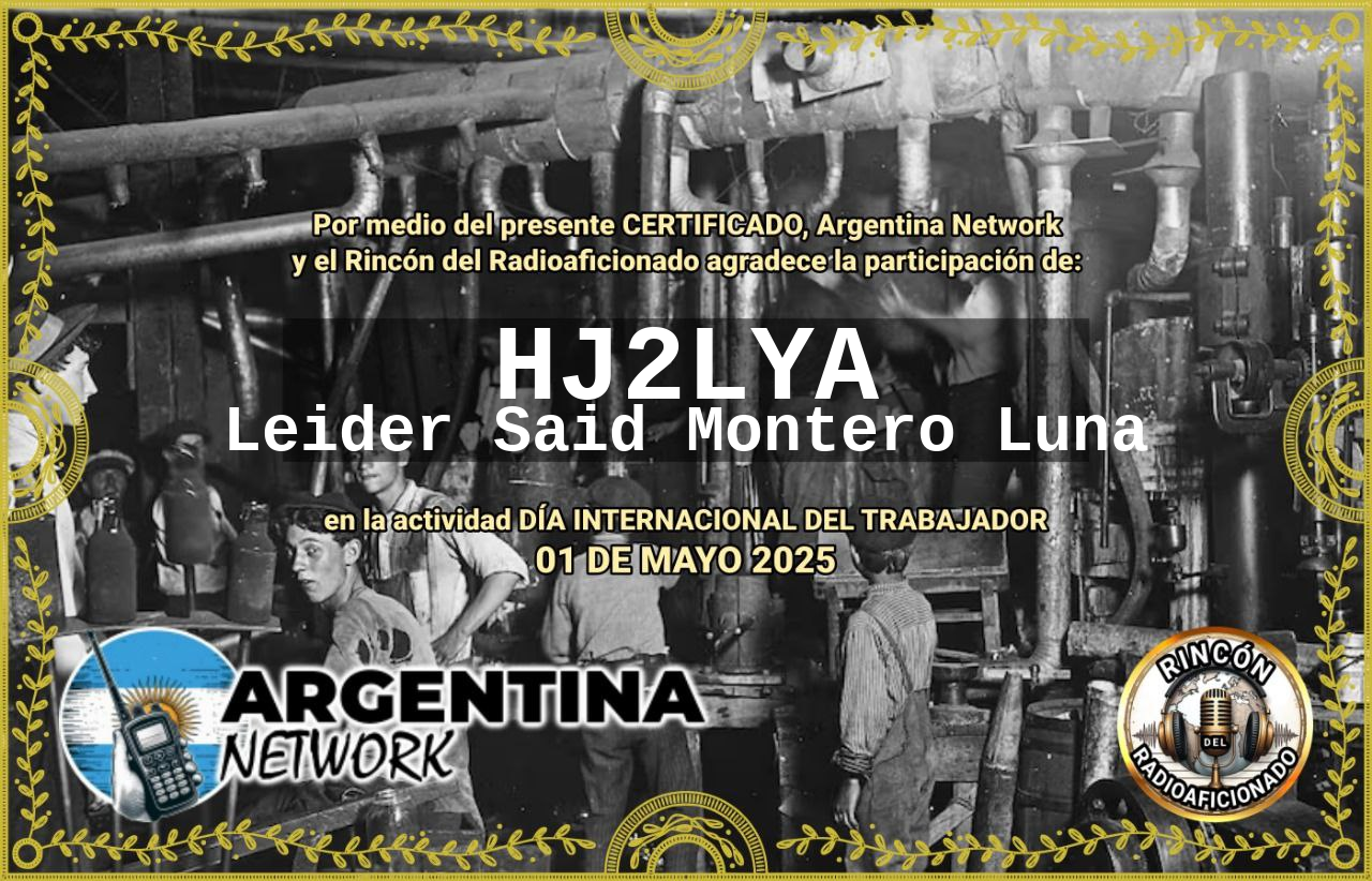 Certificado Actividad DÍA DEL TRABAJADOR 1 DE MAYO  (edición 2025)