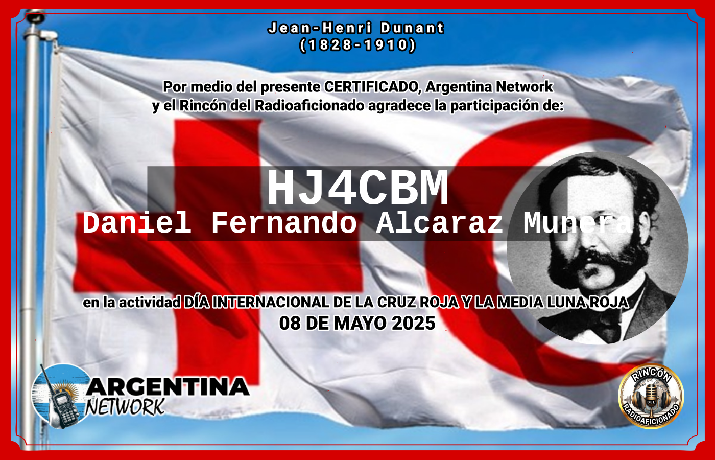 Certificado Actividad DÍA INTERNACIONAL DE LA CRUZ ROJA Y LA MEDIA LUNA ROJA (edición 2025)