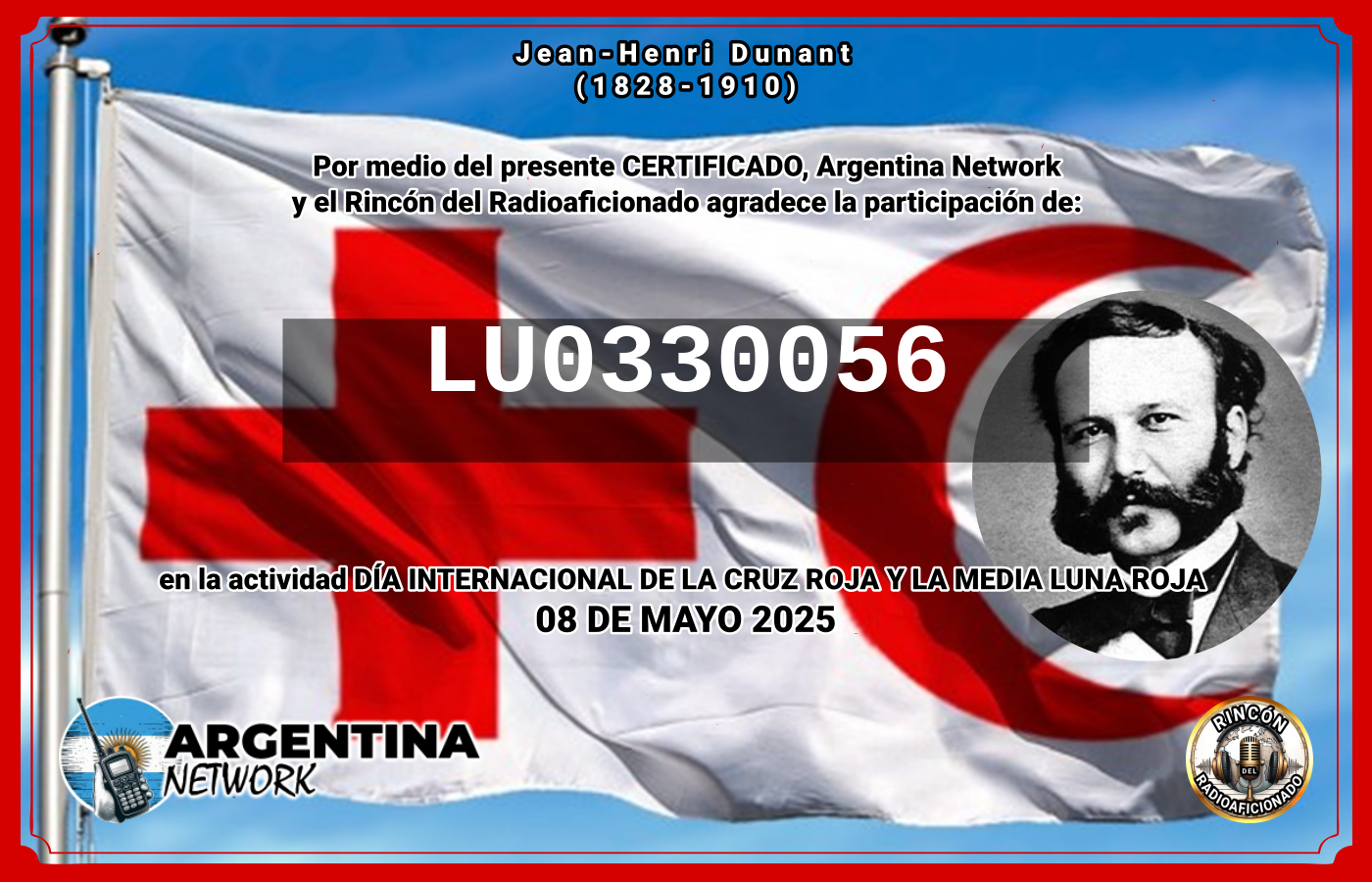 Certificado Actividad DÍA INTERNACIONAL DE LA CRUZ ROJA Y LA MEDIA LUNA ROJA (edición 2025)