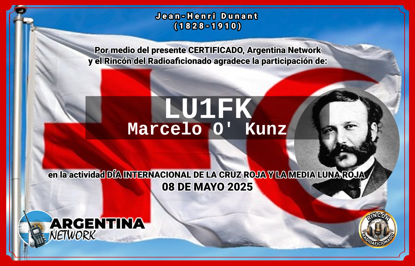 Certificado Actividad DÍA INTERNACIONAL DE LA CRUZ ROJA Y LA MEDIA LUNA ROJA (edición 2025)