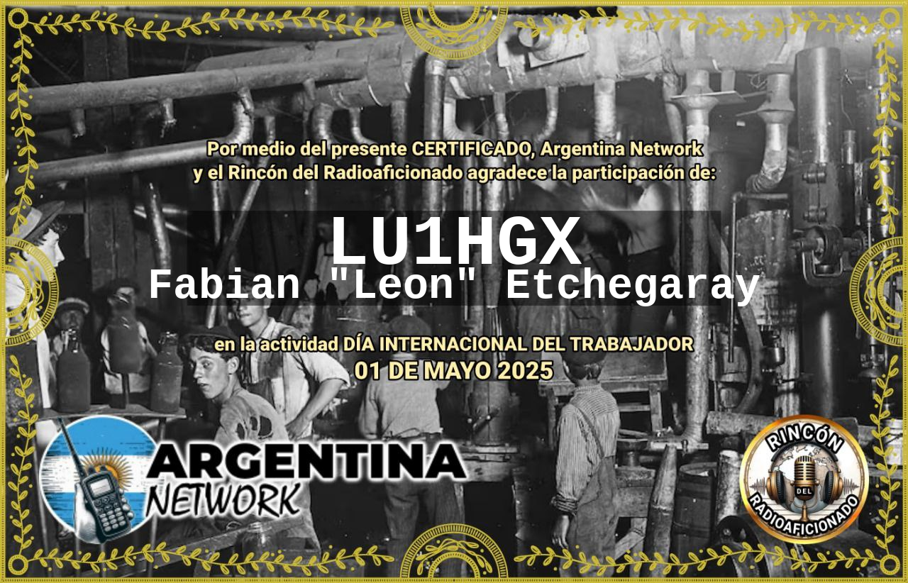 Certificado Actividad DÍA DEL TRABAJADOR 1 DE MAYO  (edición 2025)