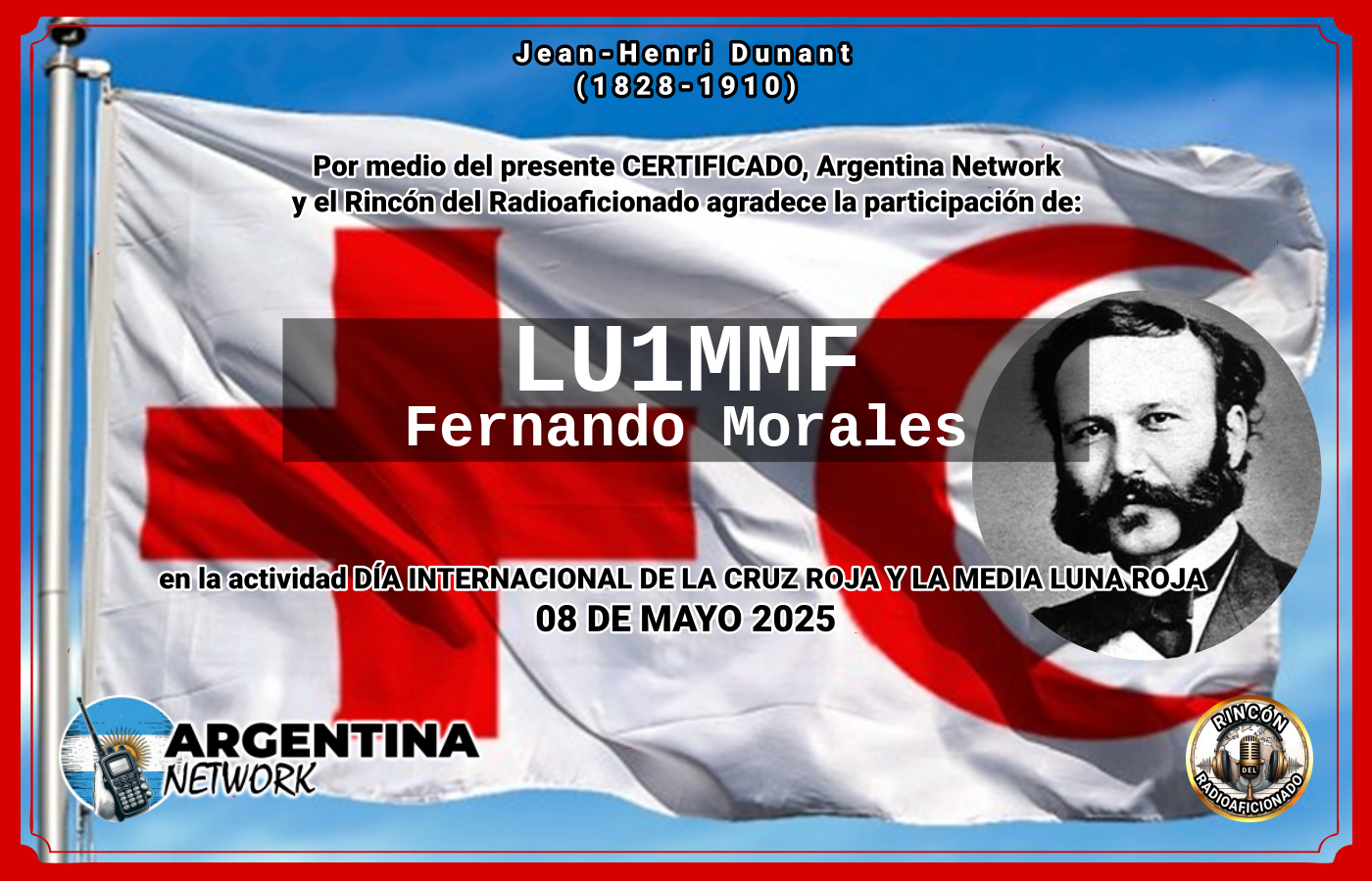 Certificado Actividad DÍA INTERNACIONAL DE LA CRUZ ROJA Y LA MEDIA LUNA ROJA (edición 2025)