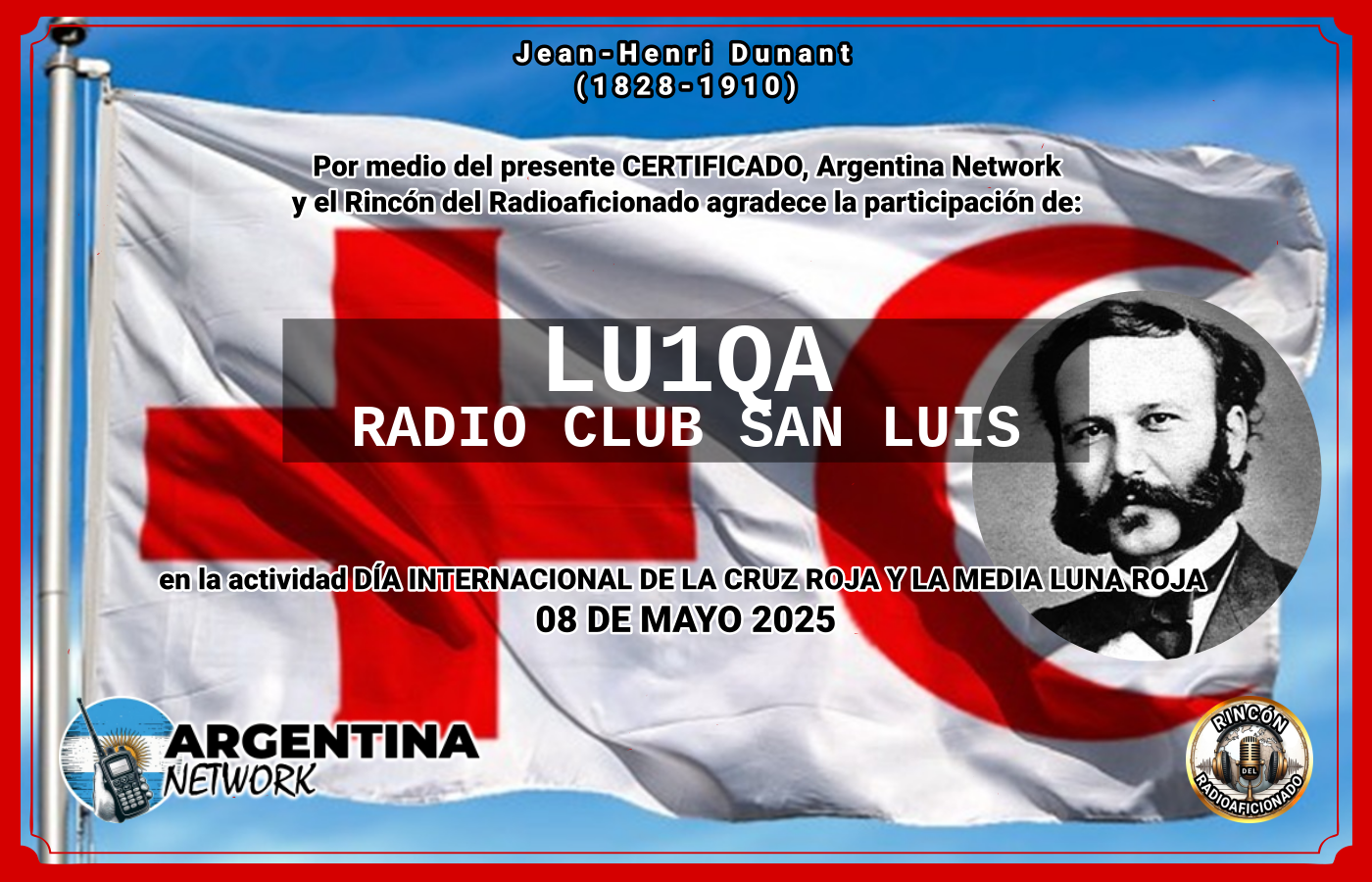 Certificado Actividad DÍA INTERNACIONAL DE LA CRUZ ROJA Y LA MEDIA LUNA ROJA (edición 2025)