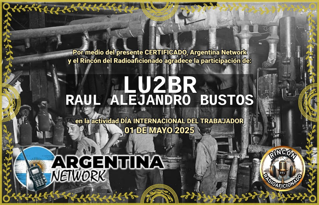 Certificado Actividad DÍA DEL TRABAJADOR 1 DE MAYO  (edición 2025)
