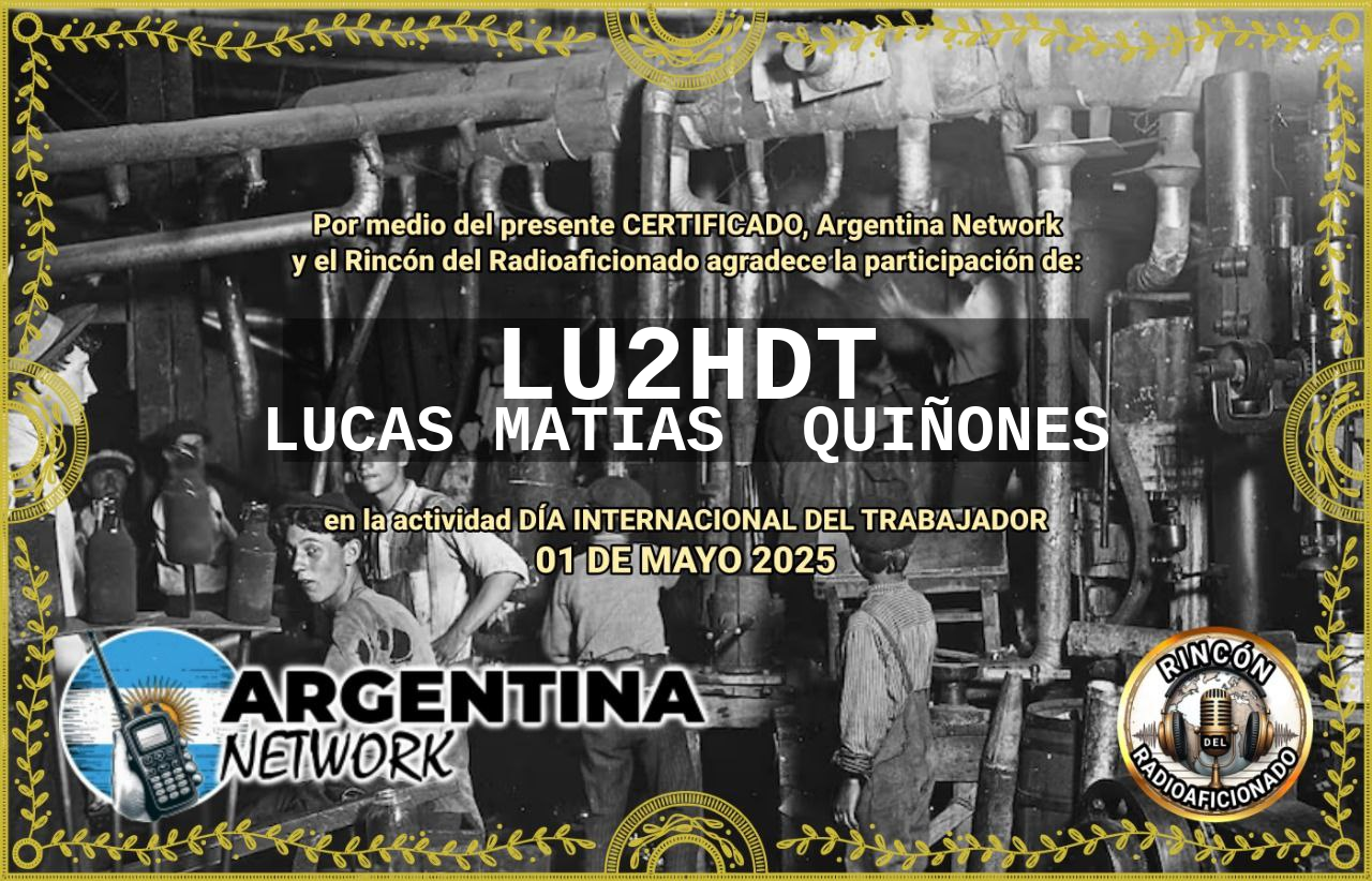 Certificado Actividad DÍA DEL TRABAJADOR 1 DE MAYO  (edición 2025)