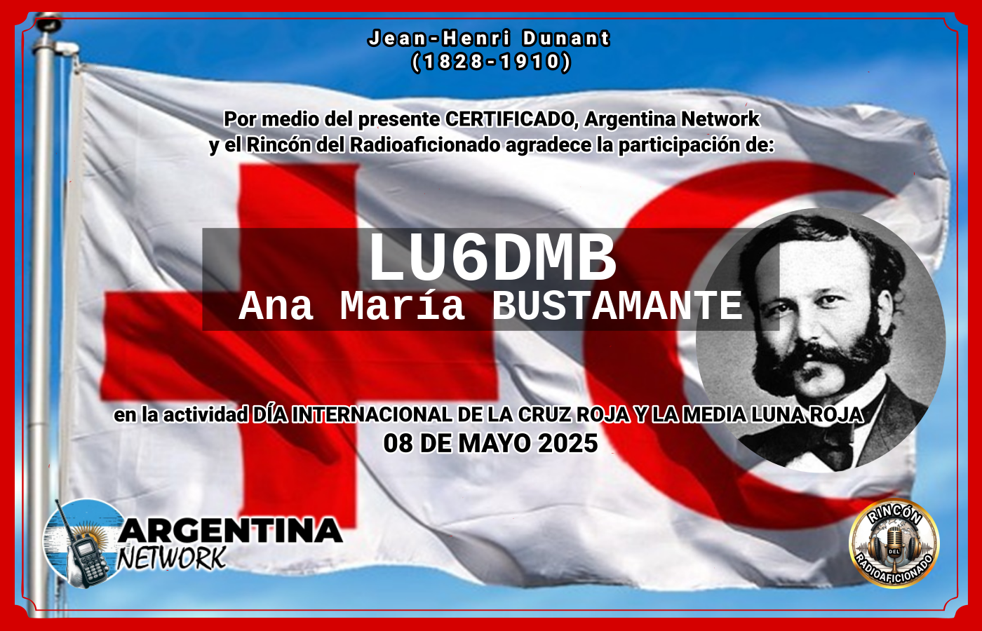 Certificado Actividad DÍA INTERNACIONAL DE LA CRUZ ROJA Y LA MEDIA LUNA ROJA (edición 2025)