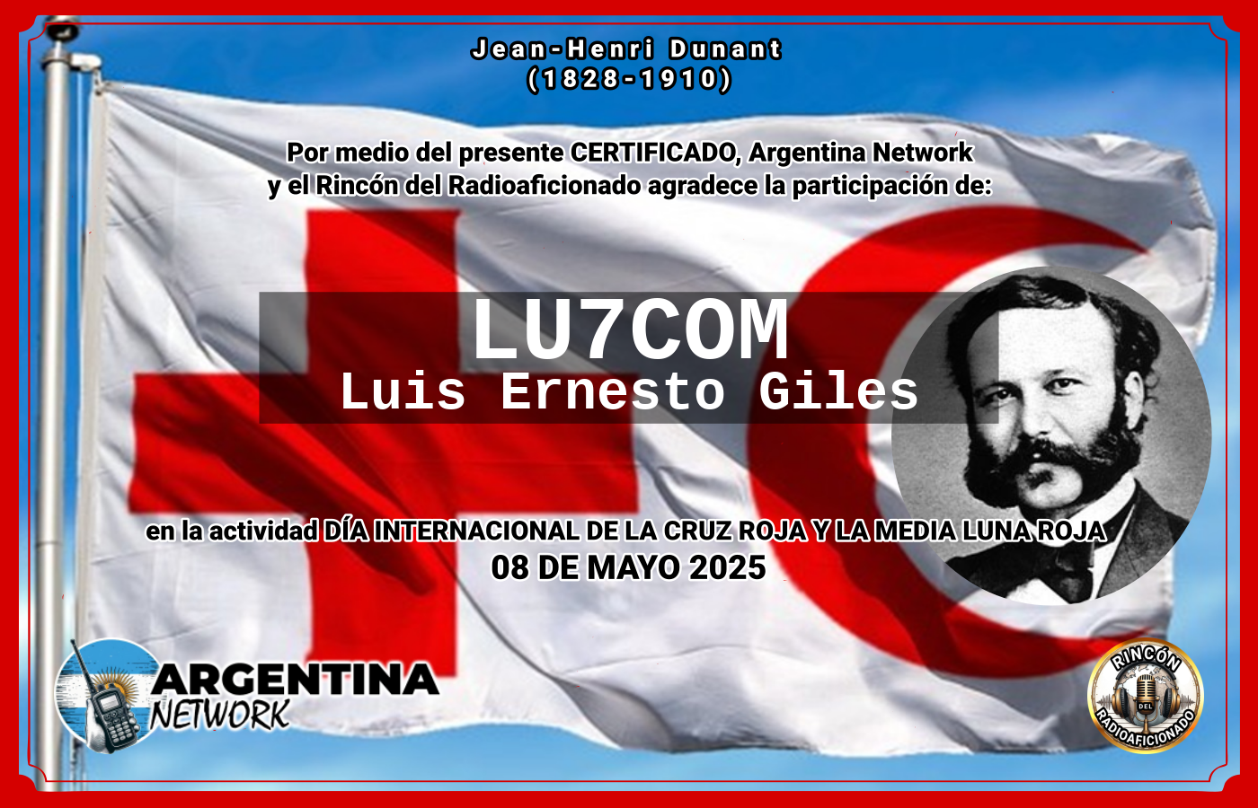 Certificado Actividad DÍA INTERNACIONAL DE LA CRUZ ROJA Y LA MEDIA LUNA ROJA (edición 2025)
