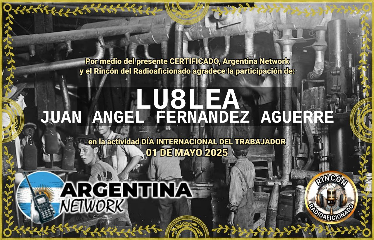 Certificado Actividad DÍA DEL TRABAJADOR 1 DE MAYO  (edición 2025)