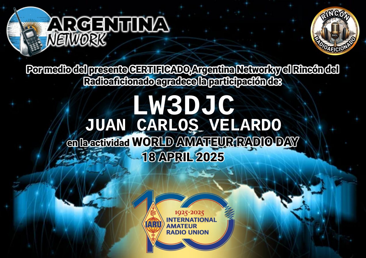 Certificado Actividad DÍA INTERNACIONAL DEL RADIOAFICIONADO