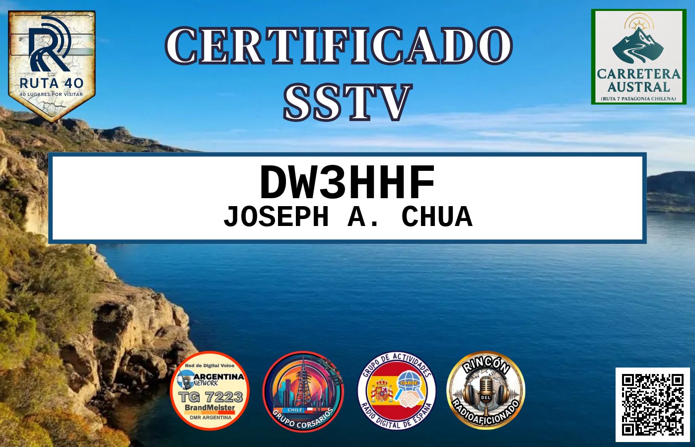 Certificado CERTIFICADO ESPECIAL Slow ScanTV SSTV