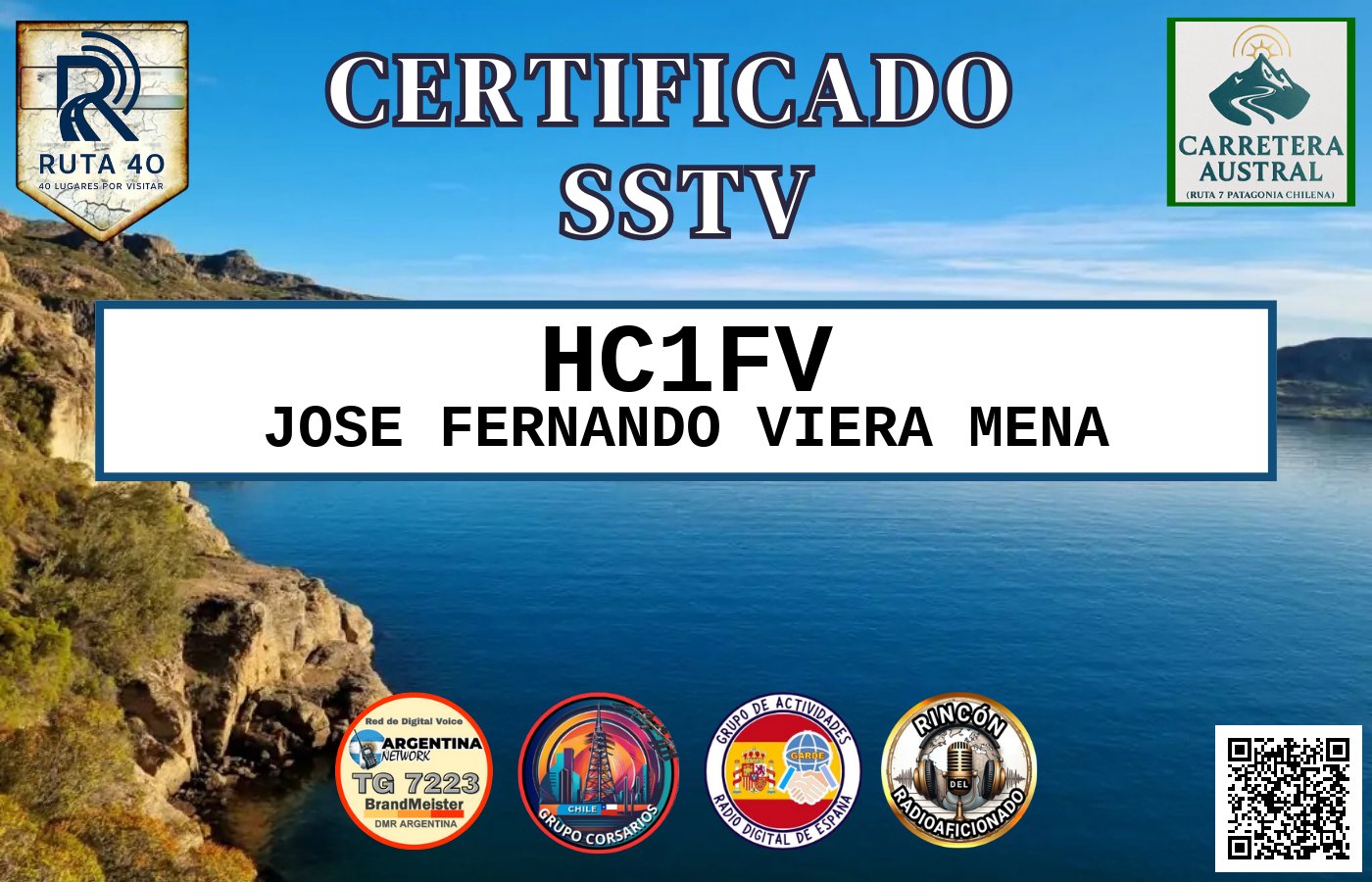 Certificado CERTIFICADO ESPECIAL Slow ScanTV SSTV