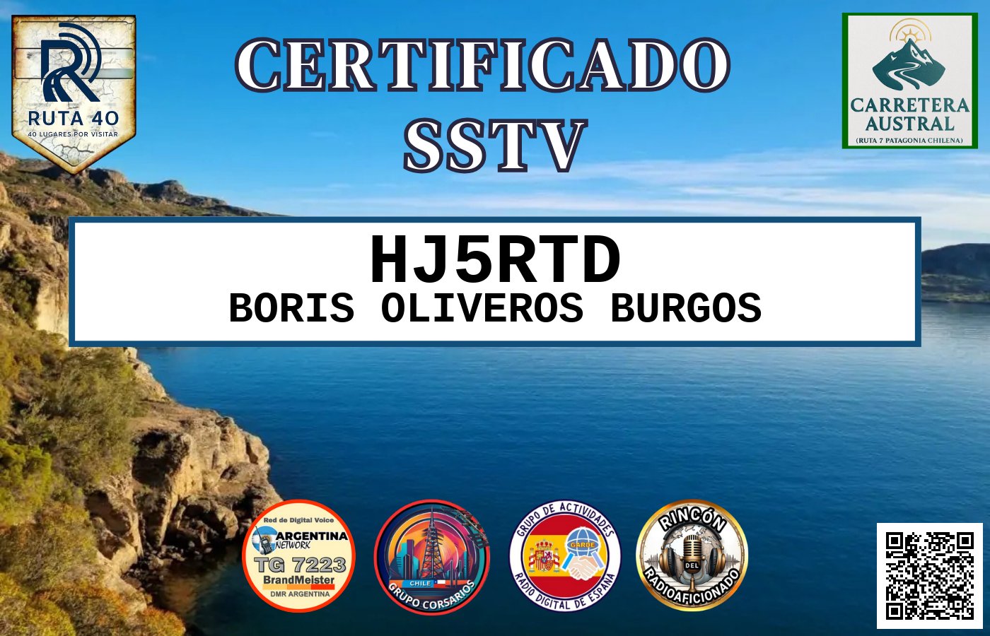 Certificado CERTIFICADO ESPECIAL Slow ScanTV SSTV