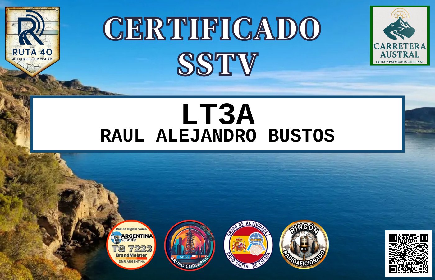 Certificado CERTIFICADO ESPECIAL Slow ScanTV SSTV