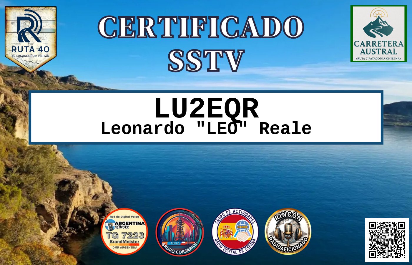 Certificado CERTIFICADO ESPECIAL Slow ScanTV SSTV