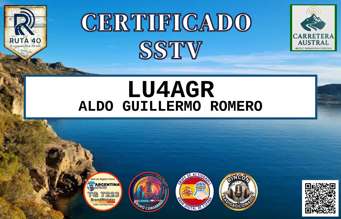 Certificado CERTIFICADO ESPECIAL Slow ScanTV SSTV
