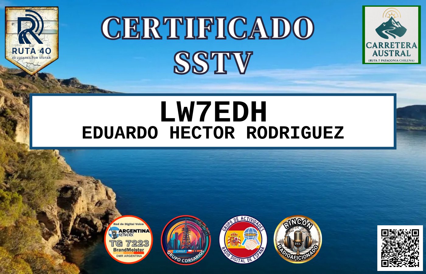 Certificado CERTIFICADO ESPECIAL Slow ScanTV SSTV