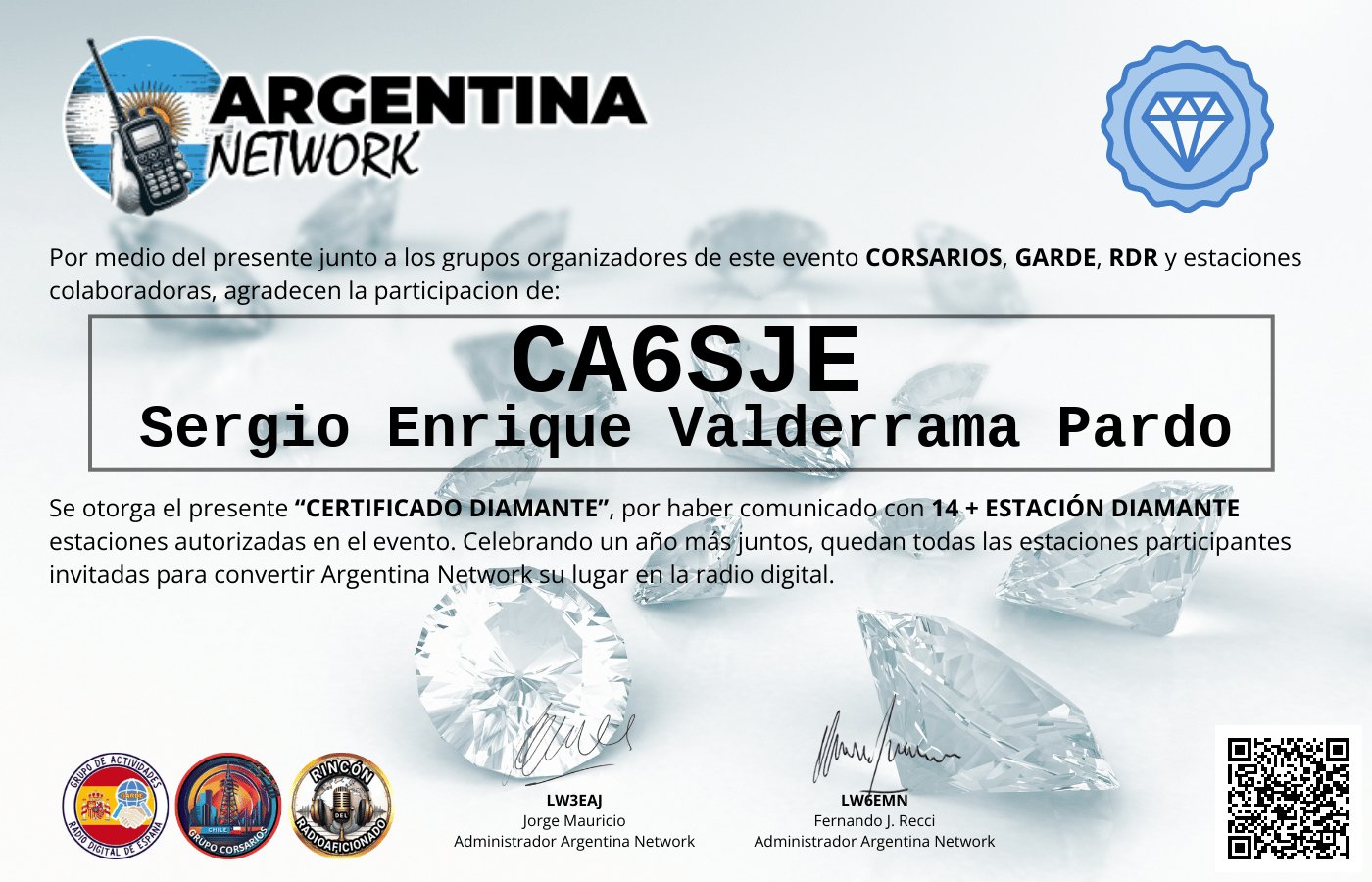 Certificado Actividad ANIVERSARIO N°2 ARGENTINA NETWORK