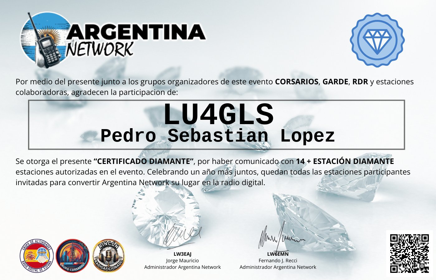 Certificado Actividad ANIVERSARIO N°2 ARGENTINA NETWORK