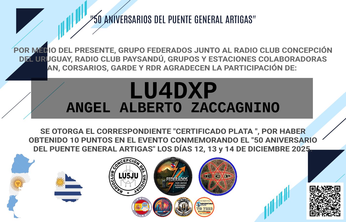 Certificado ACTIVACIÓN "Puente Fronterizo General Artigas"