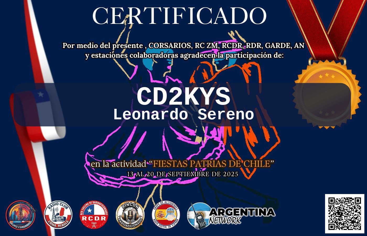 Certificado Actividad FIESTA DE LA CHILENIDAD
