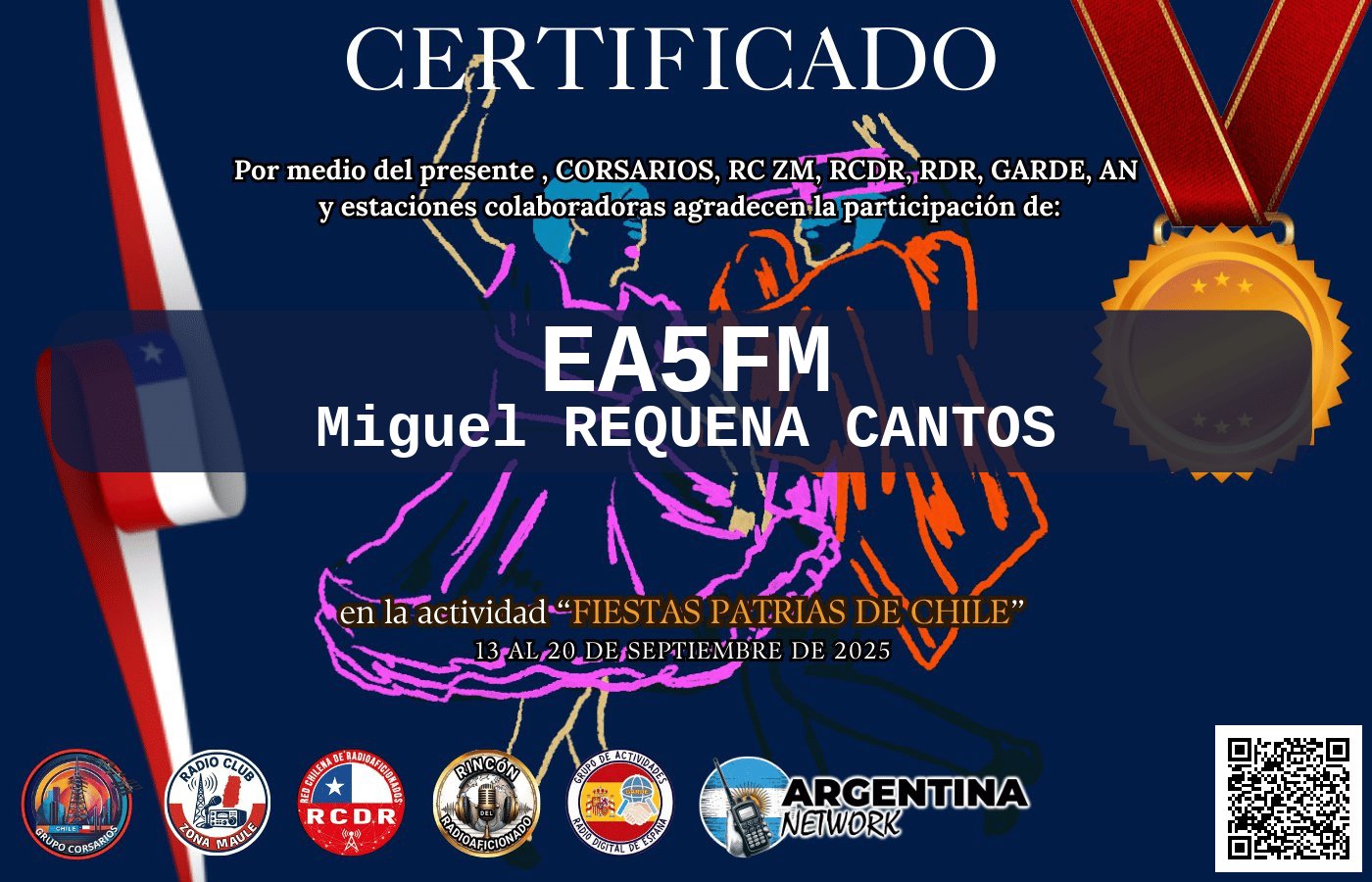 Certificado Actividad FIESTA DE LA CHILENIDAD