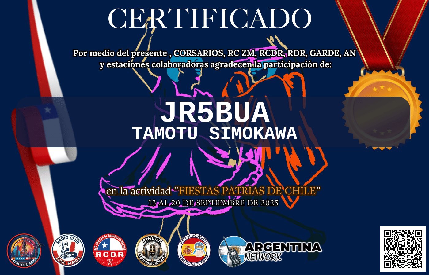 Certificado Actividad FIESTA DE LA CHILENIDAD