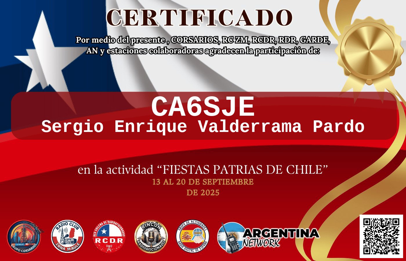 Certificado Actividad FIESTA DE LA CHILENIDAD