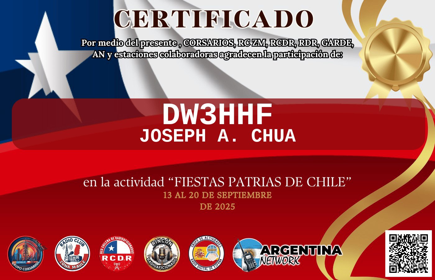Certificado Actividad FIESTA DE LA CHILENIDAD