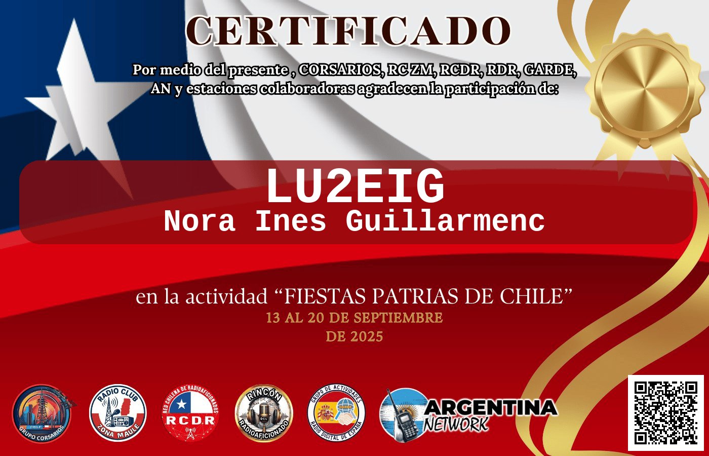 Certificado Actividad FIESTA DE LA CHILENIDAD