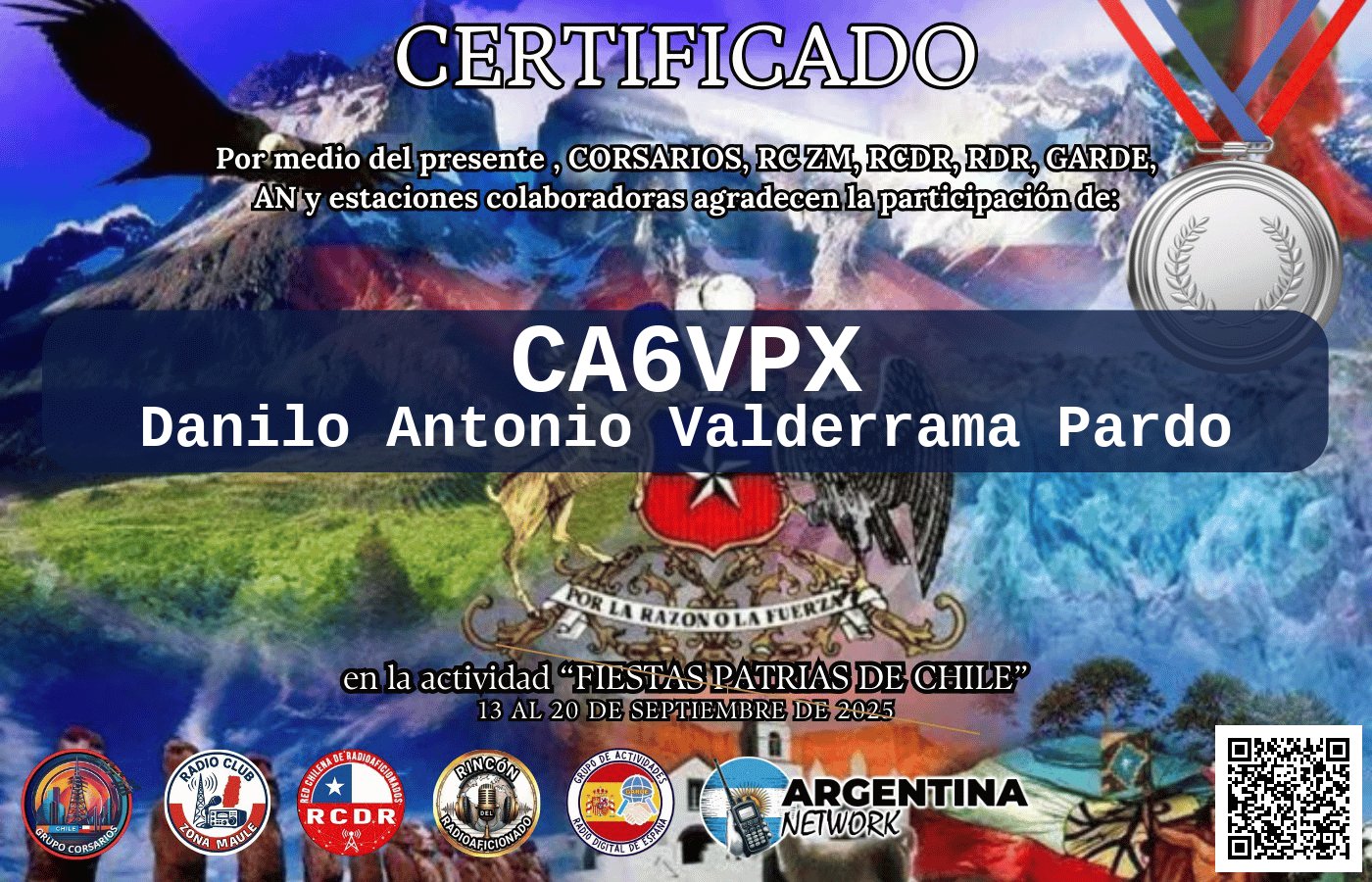 Certificado Actividad FIESTA DE LA CHILENIDAD