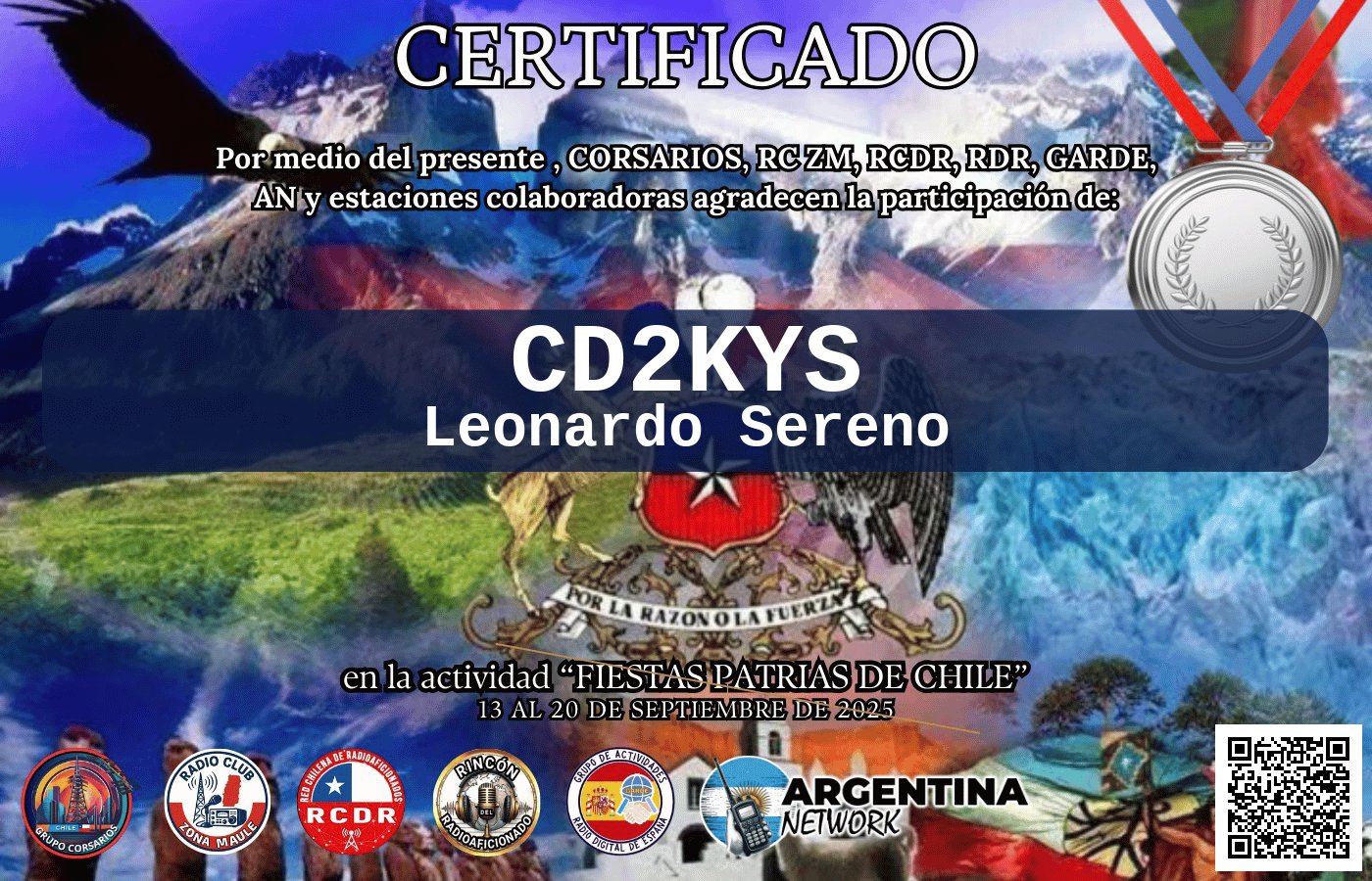 Certificado Actividad FIESTA DE LA CHILENIDAD