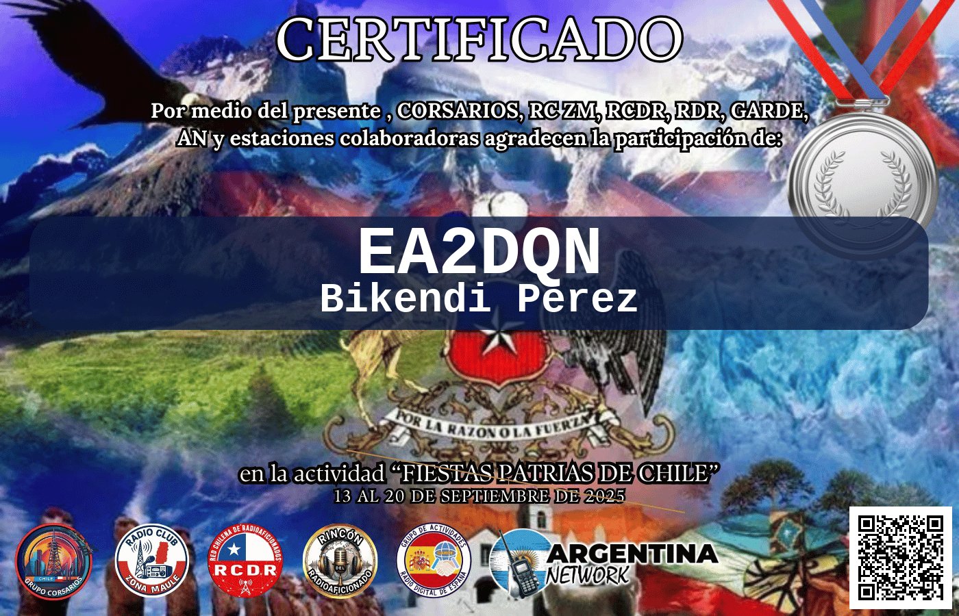Certificado Actividad FIESTA DE LA CHILENIDAD