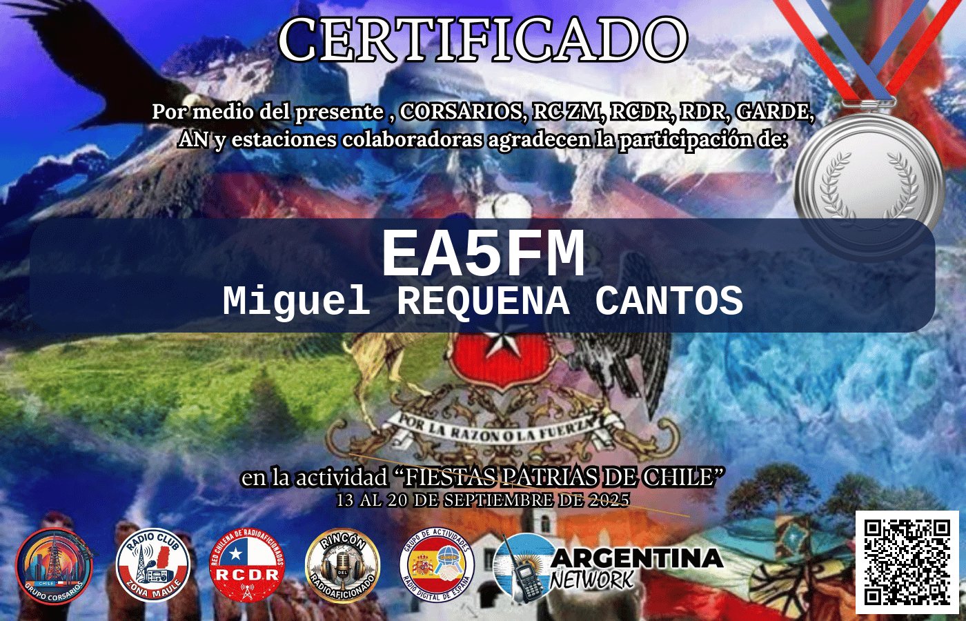 Certificado Actividad FIESTA DE LA CHILENIDAD