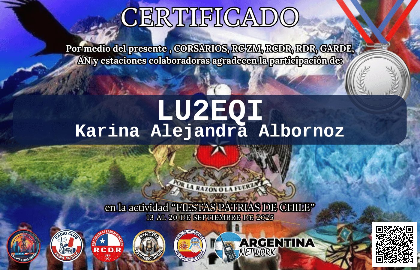Certificado Actividad FIESTA DE LA CHILENIDAD