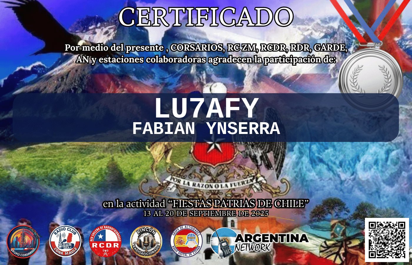 Certificado Actividad FIESTA DE LA CHILENIDAD