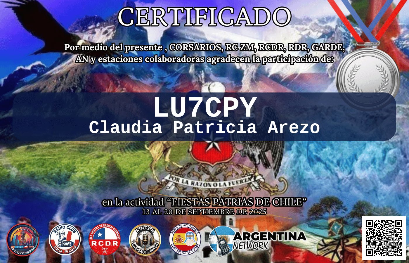 Certificado Actividad FIESTA DE LA CHILENIDAD