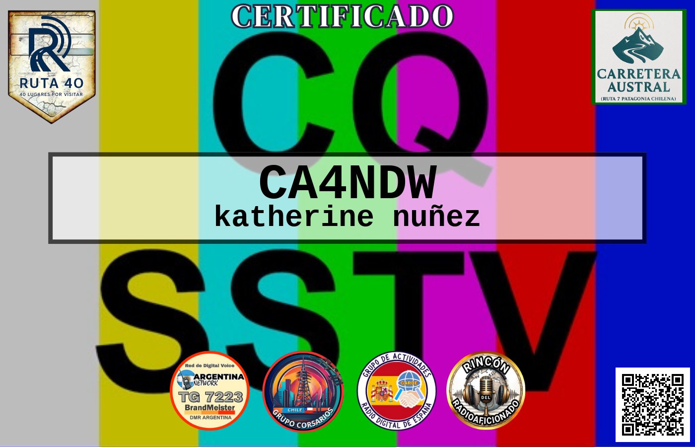 Certificado CERTIFICADO ESPECIAL Slow ScanTV SSTV