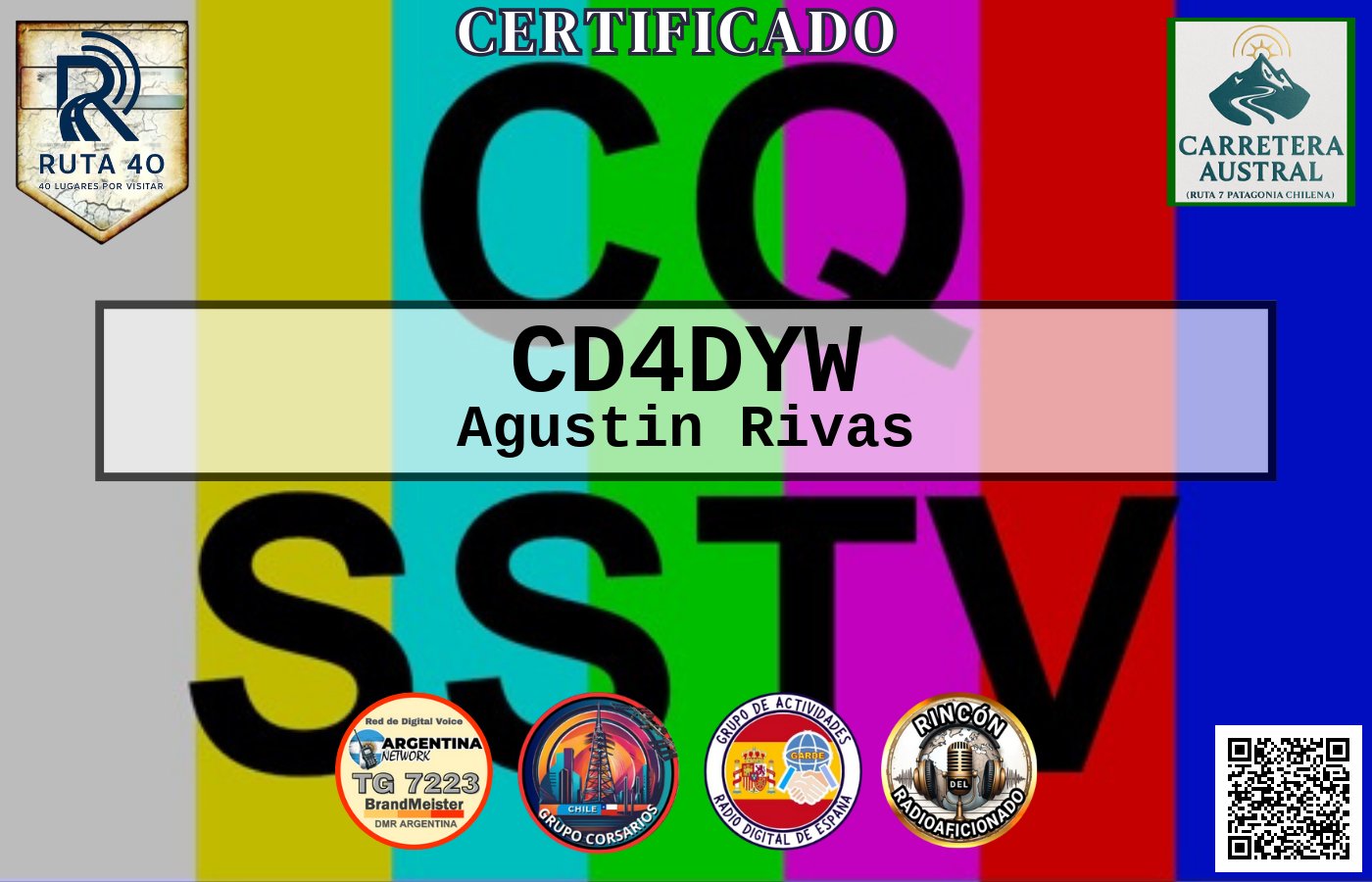 Certificado CERTIFICADO ESPECIAL Slow ScanTV SSTV