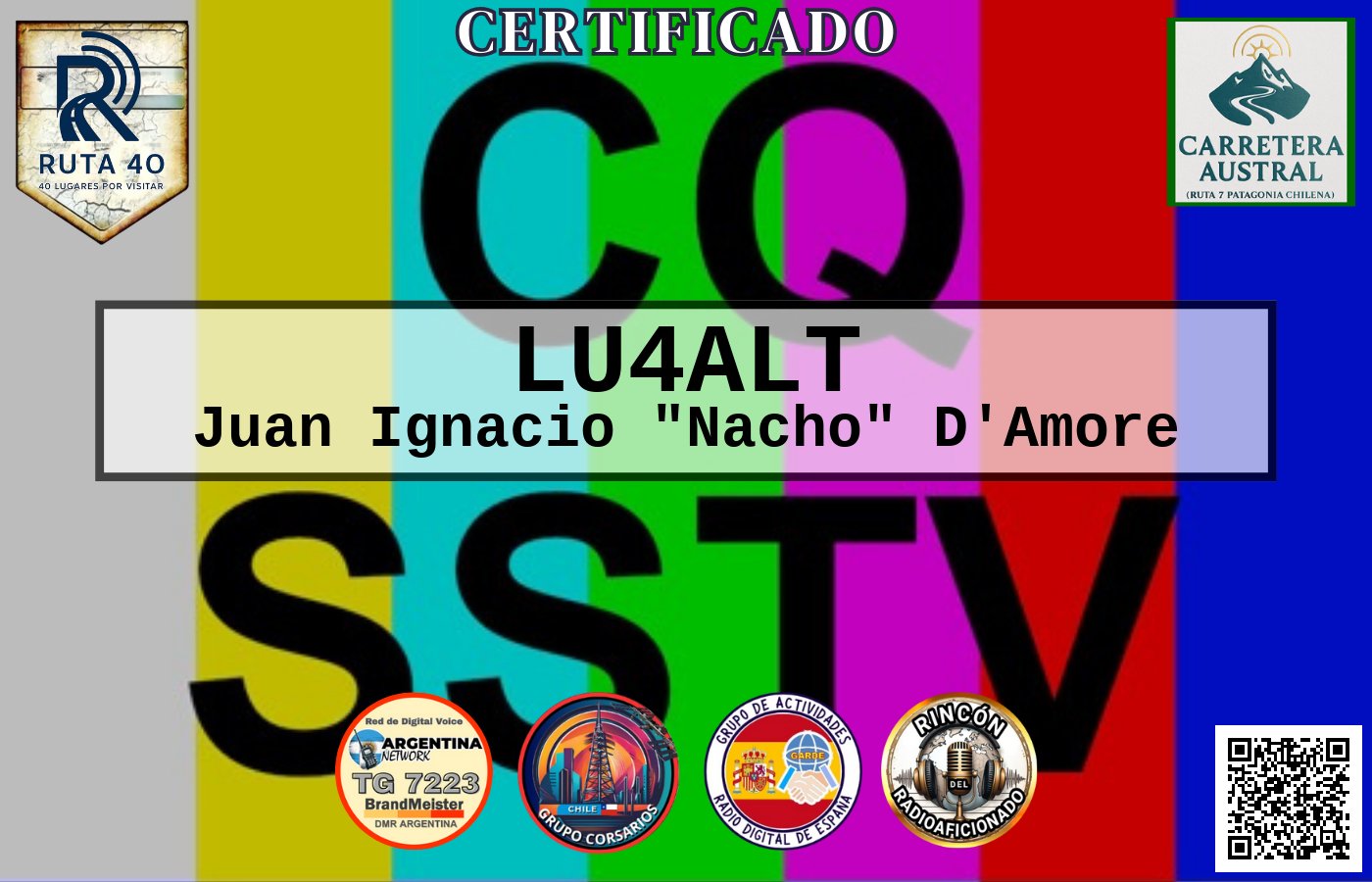 Certificado CERTIFICADO ESPECIAL Slow ScanTV SSTV