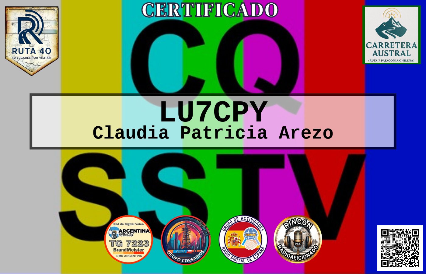 Certificado CERTIFICADO ESPECIAL Slow ScanTV SSTV