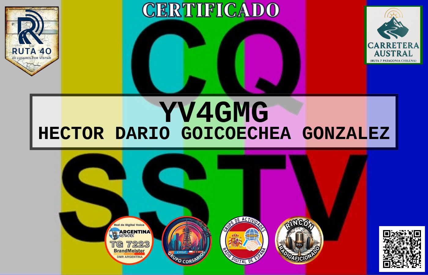 Certificado CERTIFICADO ESPECIAL Slow ScanTV SSTV
