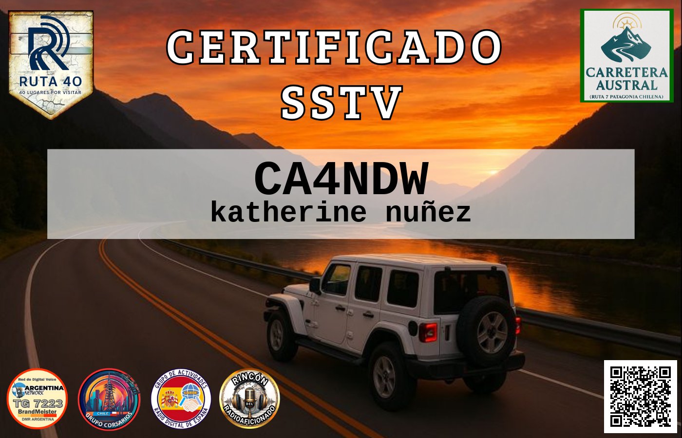 Certificado CERTIFICADO ESPECIAL Slow ScanTV SSTV