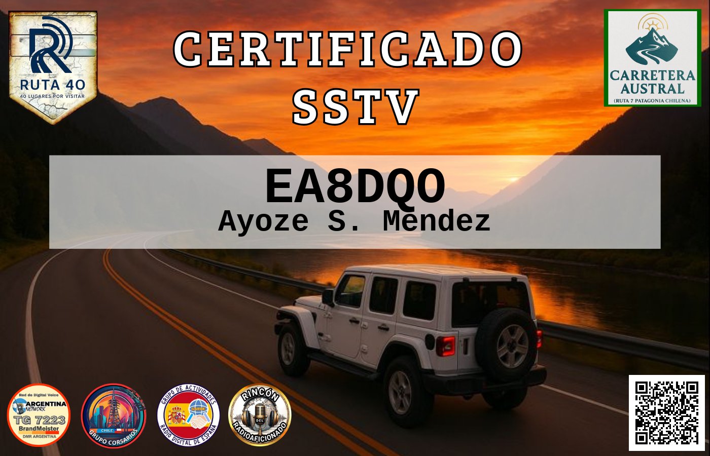 Certificado CERTIFICADO ESPECIAL Slow ScanTV SSTV