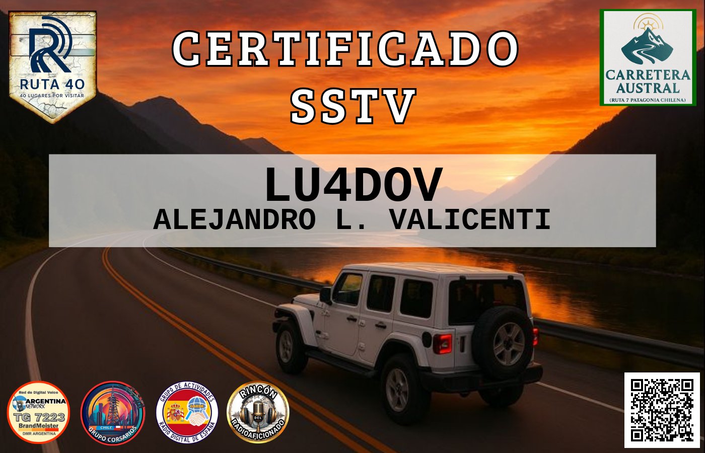 Certificado CERTIFICADO ESPECIAL Slow ScanTV SSTV
