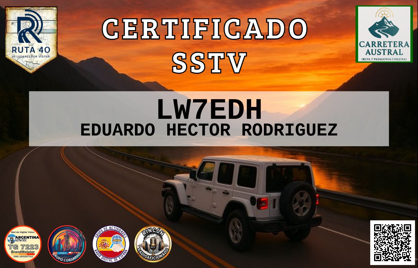 Certificado CERTIFICADO ESPECIAL Slow ScanTV SSTV